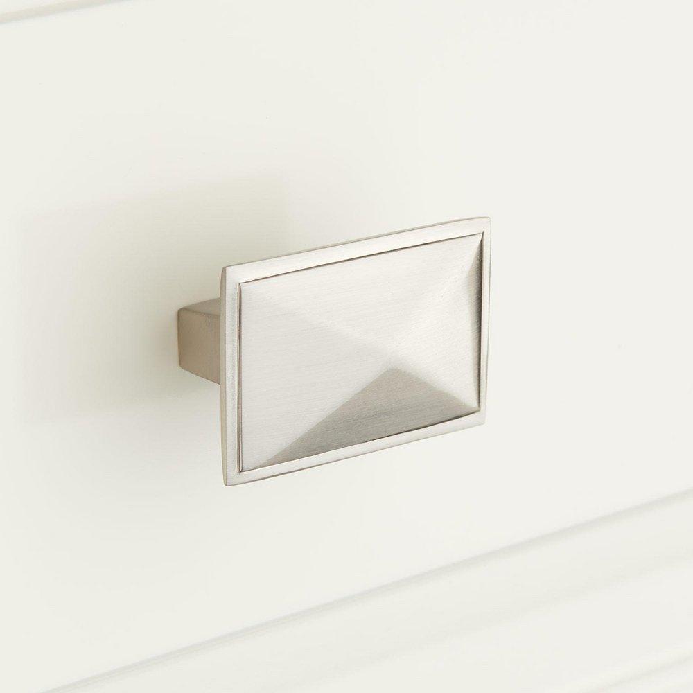 Signature Hardware Brushed Nickel 1-7/8 in. Brass Rectangular Cabinet Knob 