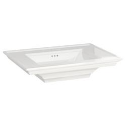 30 in. Rectangular Fireclay Pedestal Bathroom Sink in White