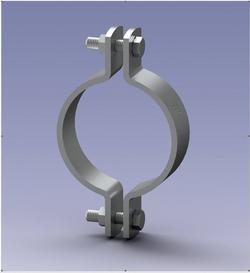 3 in. Plain Carbon Steel Medium Split Horizontal Pipe Clamp