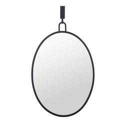 22-1/4 x 33-1/4 in. Flat Edge Oval Framed Mirror in Black
