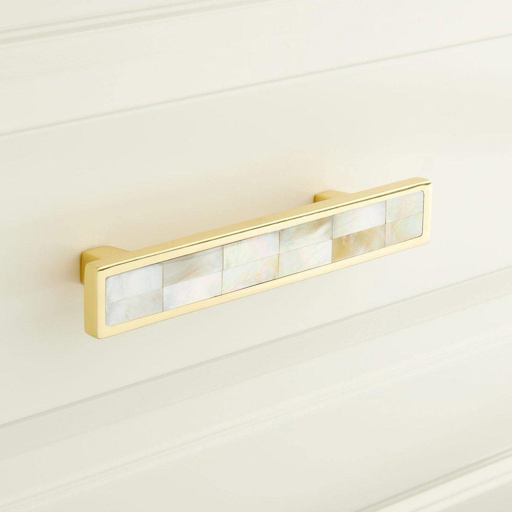 Signature Hardware Polished Brass Brass Rectangular Drawer Pull in Polished Brass 