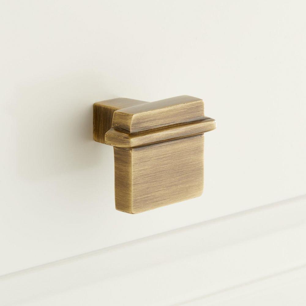 Signature Hardware Antique Brass 1-1/4 in. Bin Pull 