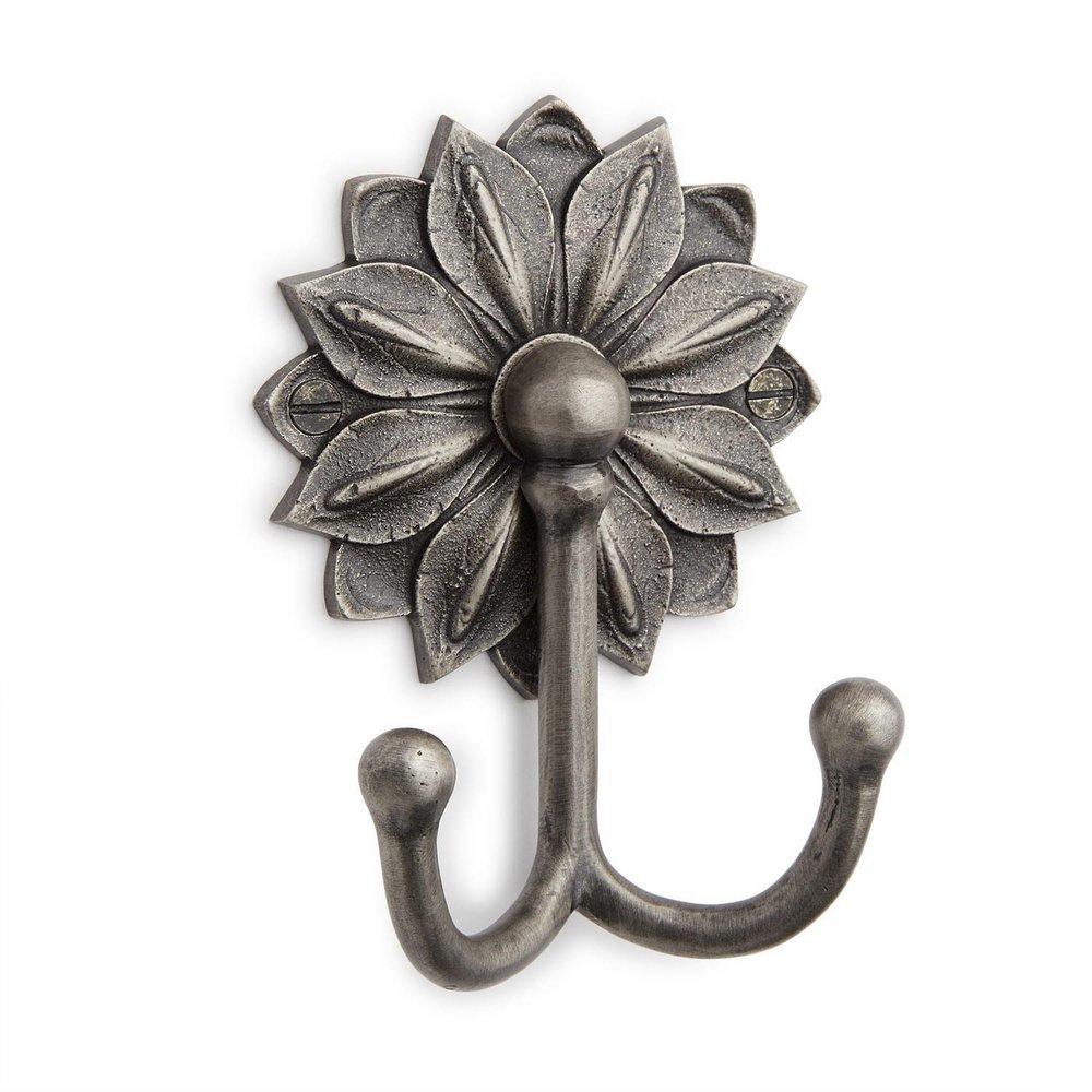 Signature Hardware Antique Pewter Brass Double Coat Hook 
