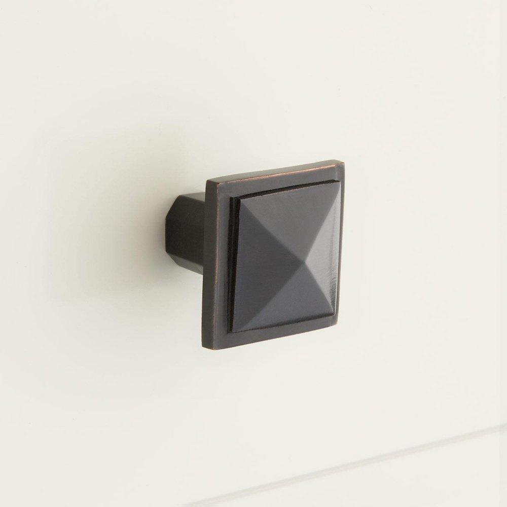 Signature Hardware Dark Bronze 1 in. Bronze Square Cabinet Knob 