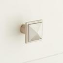 1 in. Brass Pyramid Cabinet Knob in Brushed Nickel