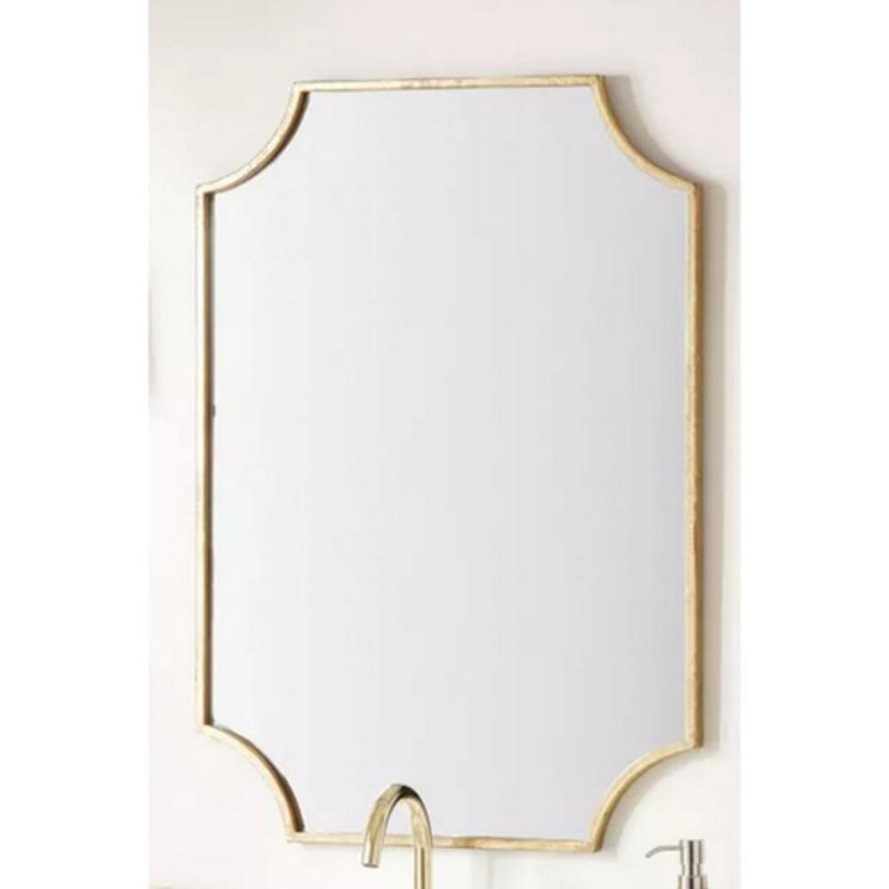 Signature Hardware Gold Leaf 23-7/8 in. Scalloped Rectangular Mirror 