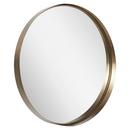 30-1/8 in. Round Mirror in Antique Brass