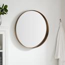 Signature Hardware Antique Brass 30-1/8 in. Round Mirror 