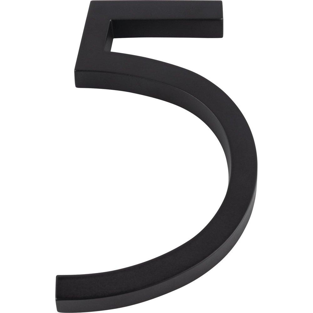 Atlas Homewares Matte Black 6 in. Zinc Modern House Number in Matte Black 