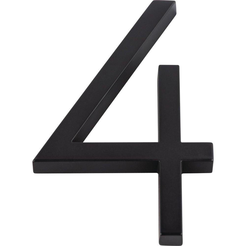 Atlas Homewares Matte Black 6 in. Zinc Modern House Number in Matte Black 