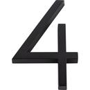 6 in. Zinc Modern House Number #4 in Matte Black