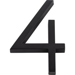 6 in. Zinc Modern House Number #4 in Matte Black