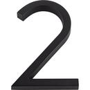 6 in. Zinc Modern House Number #2 in Matte Black