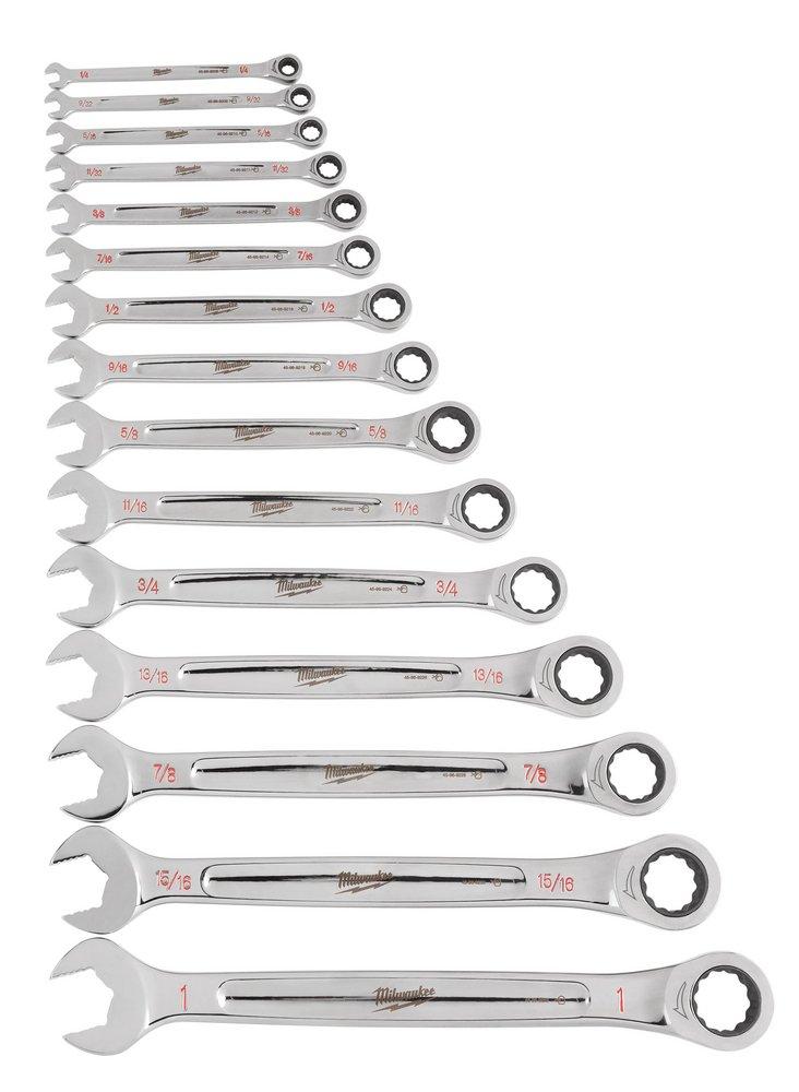Milwaukee® Silver Combination Wrench Set (15-Piece) 