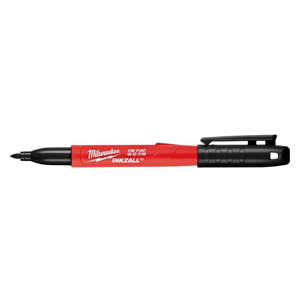 INKZALL 12PC Fine Point Black Marker 