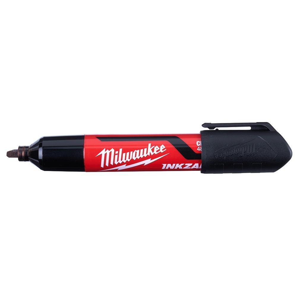 INKZALL (12) Large Chisel Tip Black Marker 