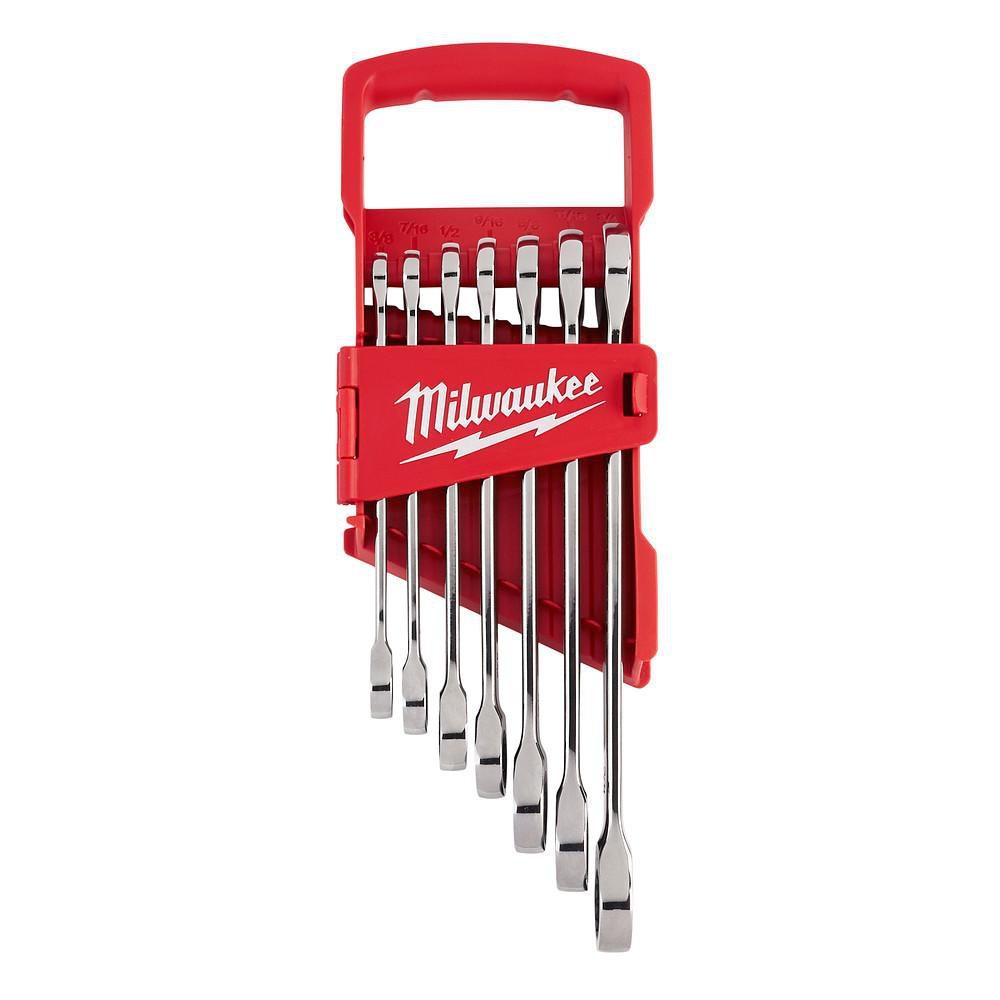 7pc Ratcheting Combination Wrench Set - SAE 