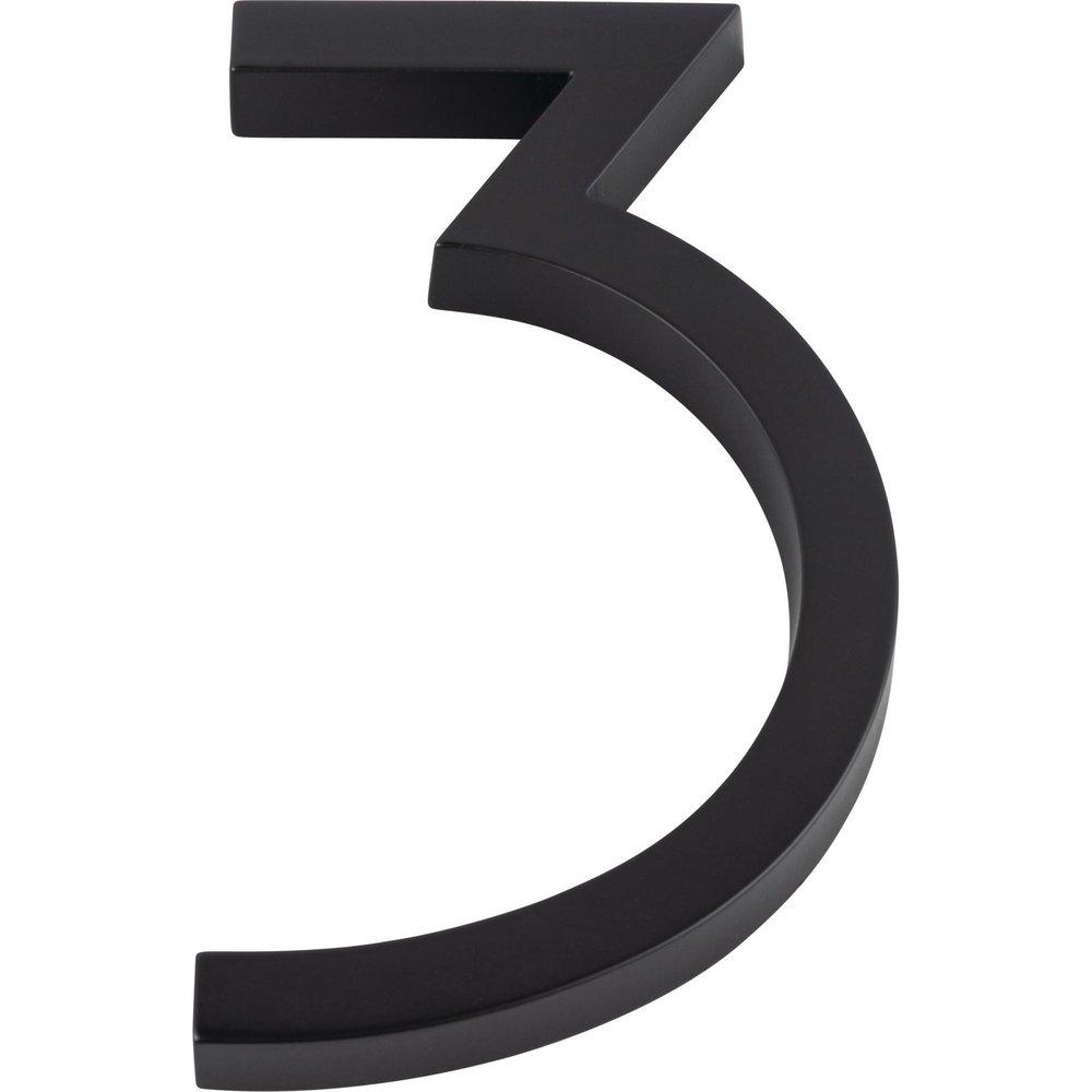 Atlas Homewares Matte Black 6 in. Zinc Modern House Number in Matte Black 