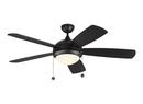 65W 5-Blade LED Ceiling Fan in Matte Black