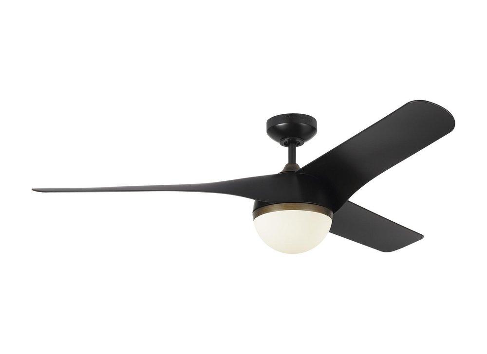 Visual Comfort & Co. Fan Matte Black 33.92W 1-Light 3-Blade Integrated LED Ceiling Fan 