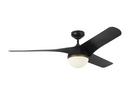 Visual Comfort & Co. Fan Matte Black 33.92W 1-Light 3-Blade Integrated LED Ceiling Fan 
