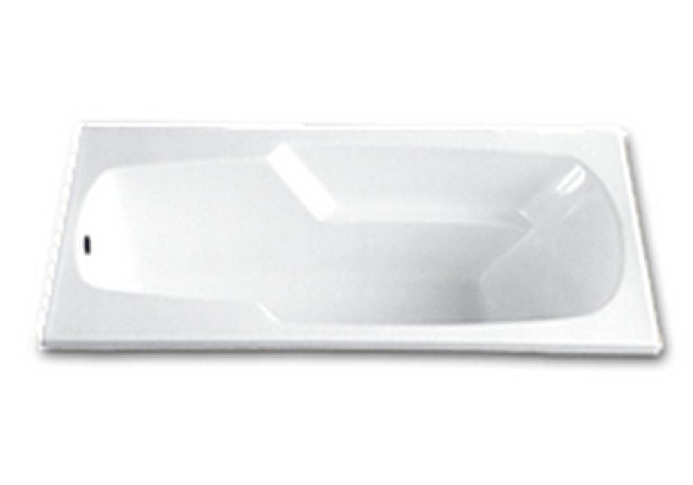 Florestone White 60 x 31-3/4 in. Soaker Drop-In Bathtub Right Drain 
