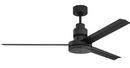 Craftmade Flat Black 54 in. 3-Blade Indoor/Outdoor Ceiling Fan 