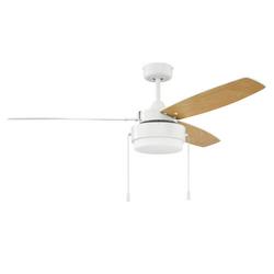 52 in. 3-Blade 2-Light Ceiling Fan in White