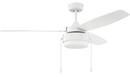 52 in. 3-Blade 2-Light Ceiling Fan in White