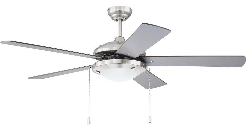 Craftmade Brushed Polished Nickel 52 in. 5-Blade Indoor/Outdoor Ceiling Fan 