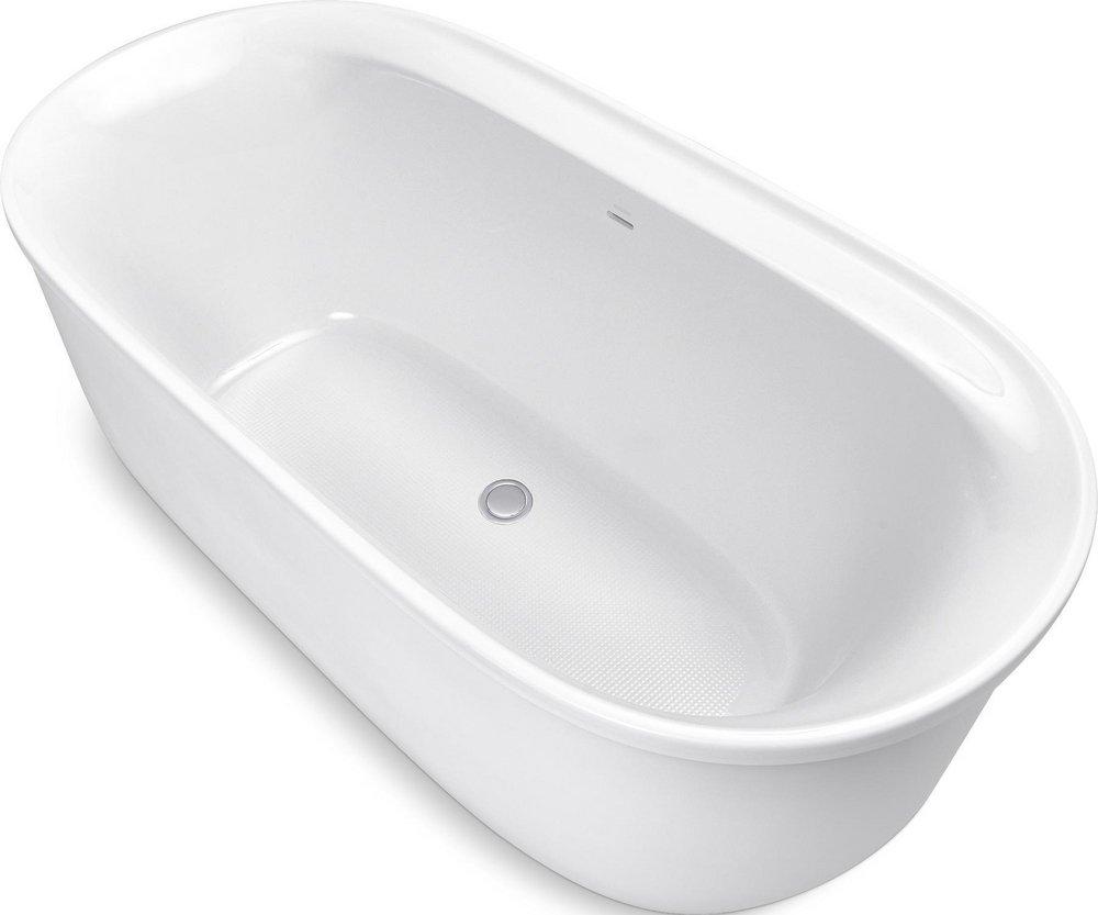 Sterling White 60-1/4 x 32-1/4 in. Freestanding Bathtub Center Drain 