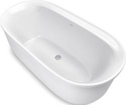 60-1/4 x 32-1/4 in. Freestanding Bathtub Center Drain in White
