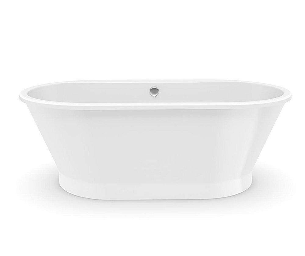 Aquatic White 65-1/2 x 35-1/2 in. Freestanding Bathtub with Front Center Drain 