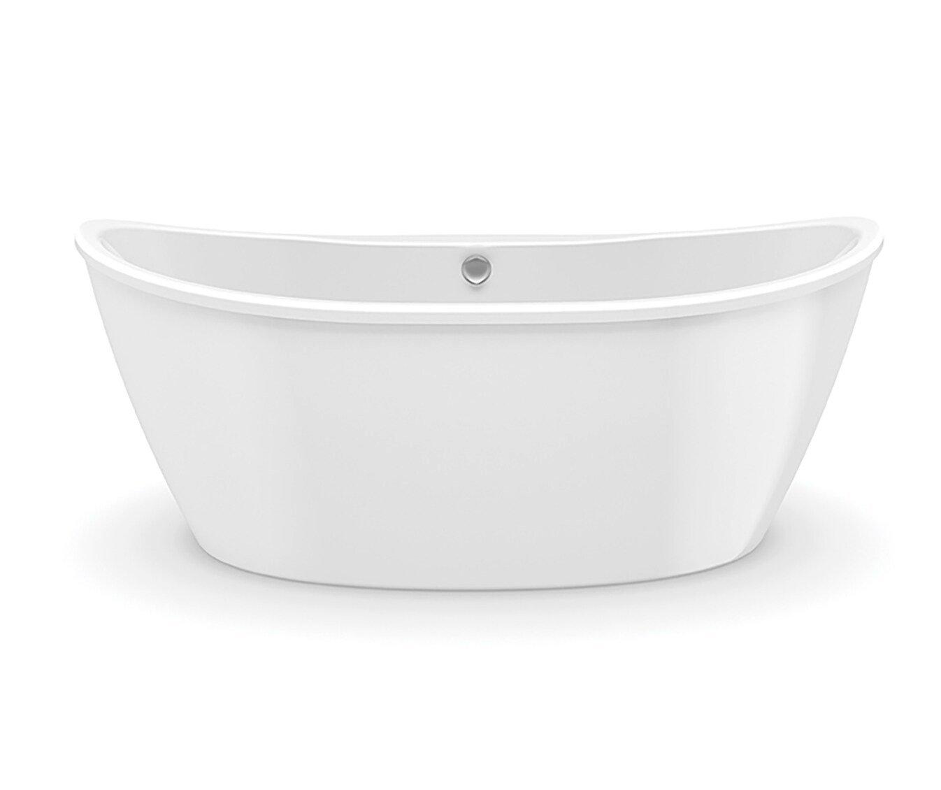 Aquatic White 66 x 36 in. Freestanding Bathtub Front Center Drain 
