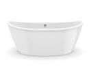 Aquatic White 66 x 36 in. Freestanding Bathtub Front Center Drain 