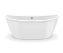 Aquatic White 66 x 36 in. Freestanding Bathtub with Rear Center Drain 