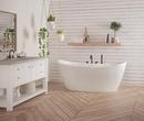 Aquatic White 66 x 36 in. Freestanding Bathtub with Rear Center Drain 