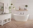 Aquatic White 66 x 36 in. Freestanding Bathtub Front Center Drain 