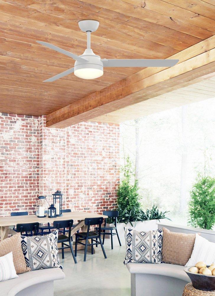 Fanimation Matte White 56 in. 18W 1-Light LED Ceiling Fan 