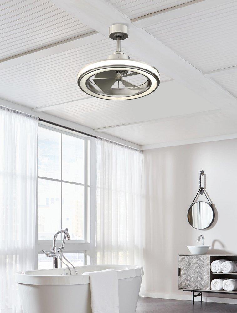 Fanimation Brushed Nickel 44.8W 1-Light 4-Blade Connector LED Ceiling Fan 