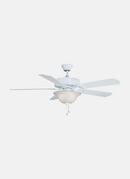 52 in. 64W 3-Light LED Ceiling Fan in Matte White