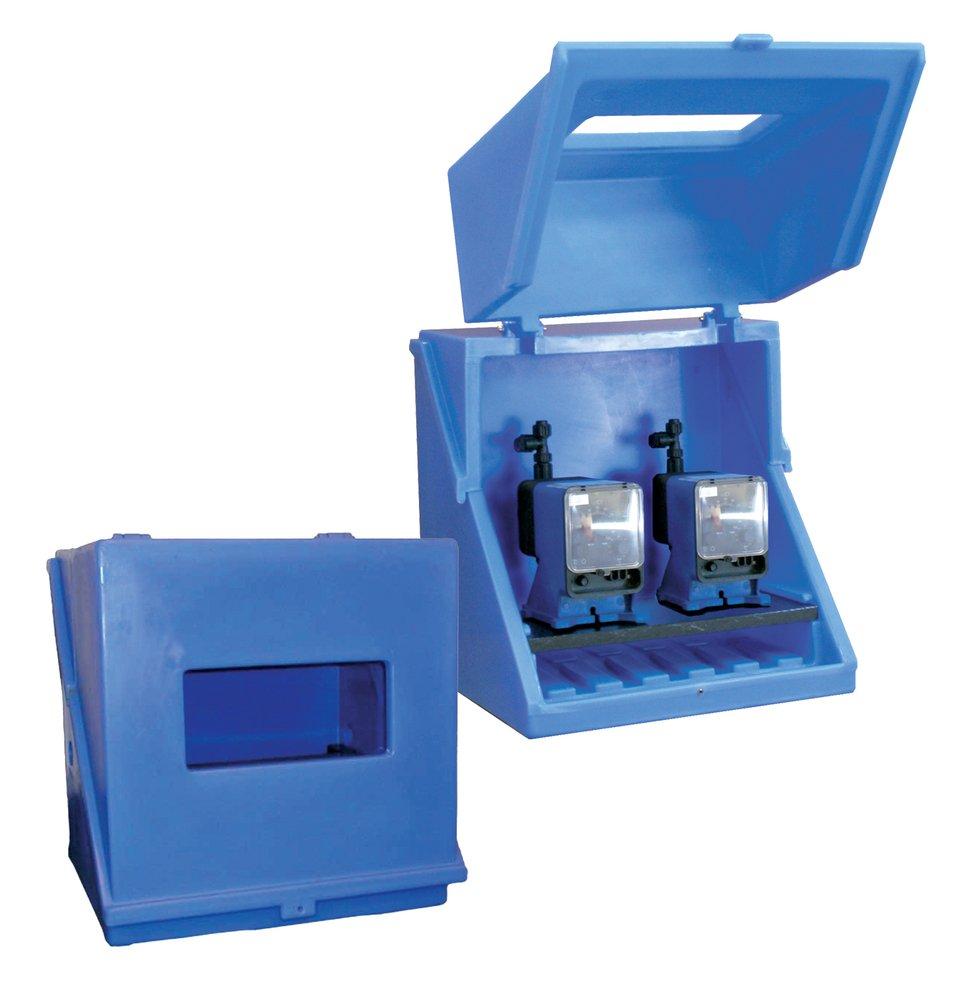 Peabody Engineering and Supply Blue Polyethylene and LLDPE Pump Containment Enclosure with Divider 