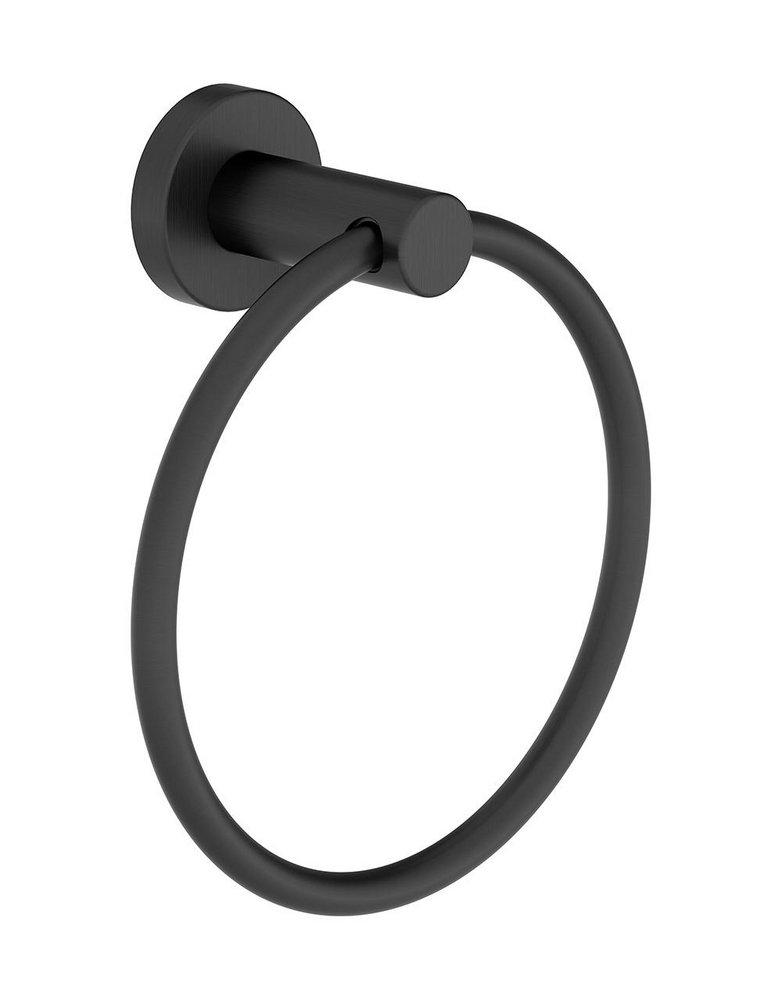 Symmons Industries Matte Black Round Closed Towel Ring 