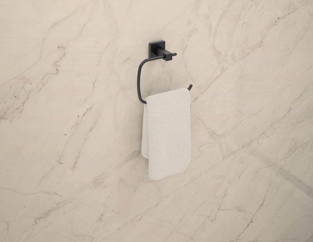 Open Towel Ring in Matte Black 