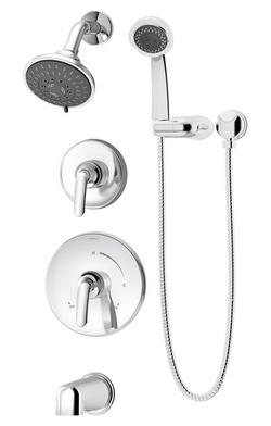 Two Handle Multi Function Shower System in Polished Chrome