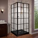 42 x 42 in. Corner Shower Base and Enclosure Kit in Satin Black