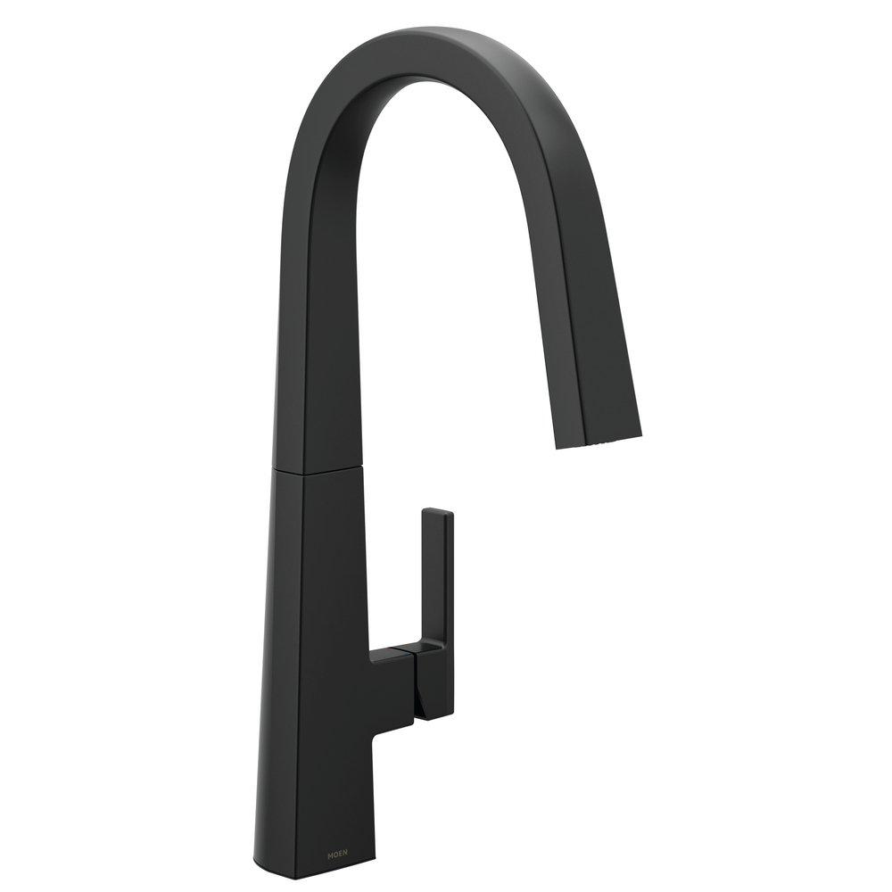 Moen Matte Black Single Handle Pull Down Kitchen Faucet 