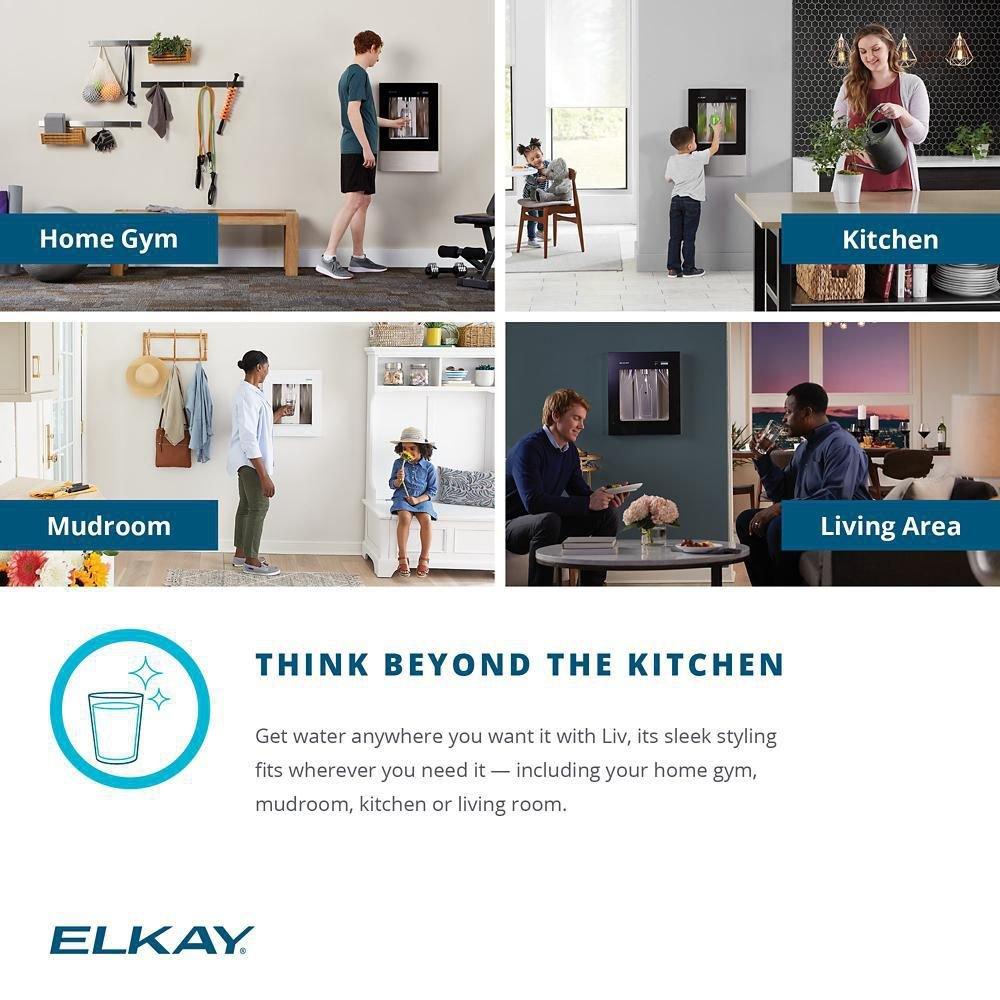 Elkay Aspen White Built-in Stainless Steel Indoor Bottle Filling Station 