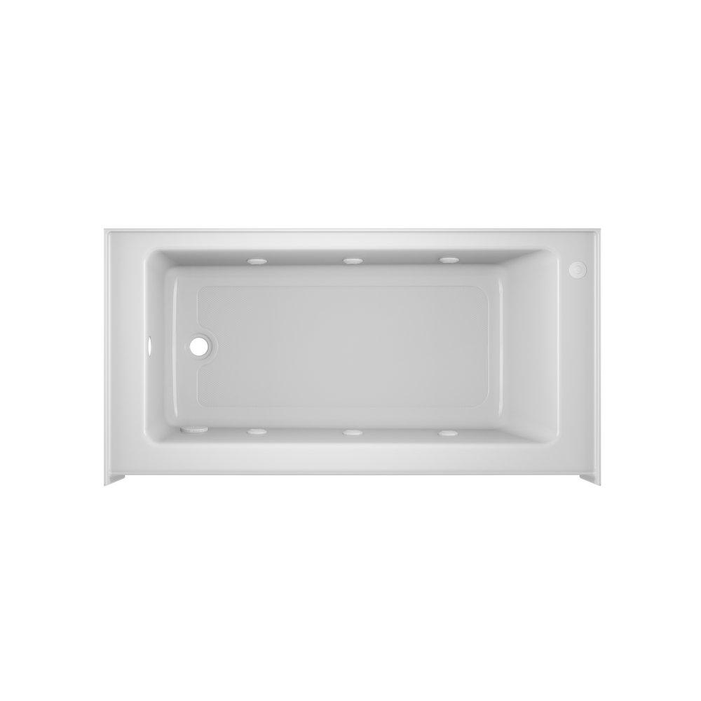 60 in. x 30 in. Whirlpool Alcove Bathtub with Left Drain in White 