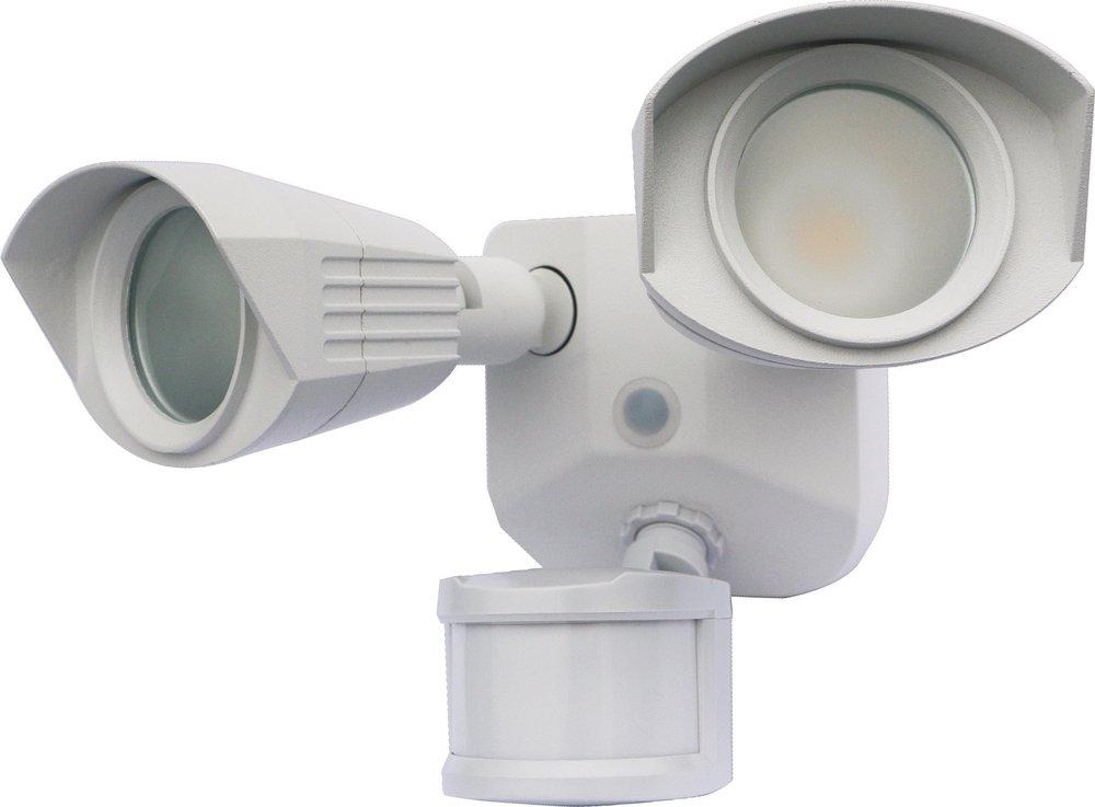 NUVO White 20W 1-Light LED Dual Head Security Light 